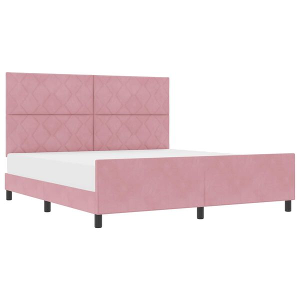 vidaXL Letto a molle con testiera Rosa 180 x 200 cm Velluto