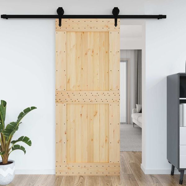 vidaXL Porta NARVIK Naturale 95 x 210 cm Legno di pino solido