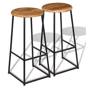 vidaXL Sgabelli da Bar 2 pz in Legno Massello di Teak
