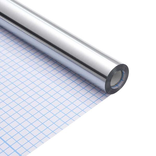 vidaXL Adesivo per Mobili Altro Argento 500 x 90 cm PET