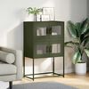 vidaXL Credenza Verde Oliva 68x39x107 cm in Acciaio