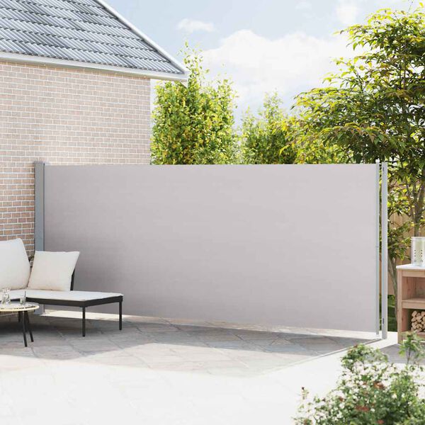 vidaXL Tenda da Sole Laterale Retrattile per Patio 180x600 cm Grigia