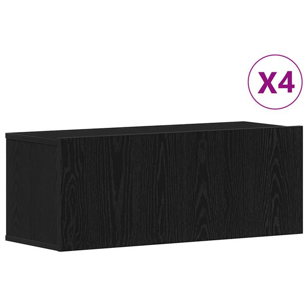 vidaXL Set mobile TV 4 pcs Rovere Nero 80 x 30 x 30 cm