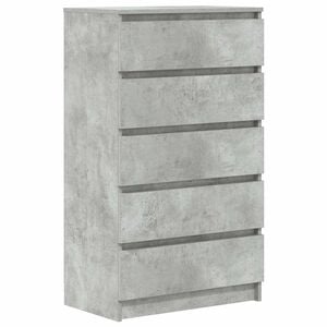 vidaXL Cassettiera Grigio Cemento 60x36x103 cm in Legno Multistrato
