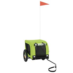 vidaXL Rimorchio da Bici per Animali Verde e Nero Oxford e Ferro