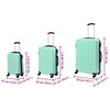 vidaXL Set di Valigie con blocco 3 pcs Verde menta 50 x 31 x 78 cm