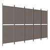 vidaXL Divisorio a 5 Pannelli Antracite 250x200 cm Tessuto