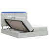 vidaXL Letto con contenitore LED e materasso Grigio Chiaro