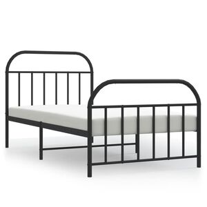vidaXL Giroletto con Testiera e Pediera Metallo Nero 107x203 cm