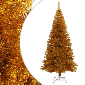 vidaXL Albero di Natale Artificiale con Supporto Oro 180 cm PET