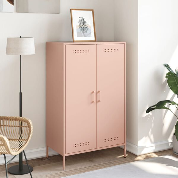 vidaXL Credenza Rosa 68x39x113 cm in Acciaio