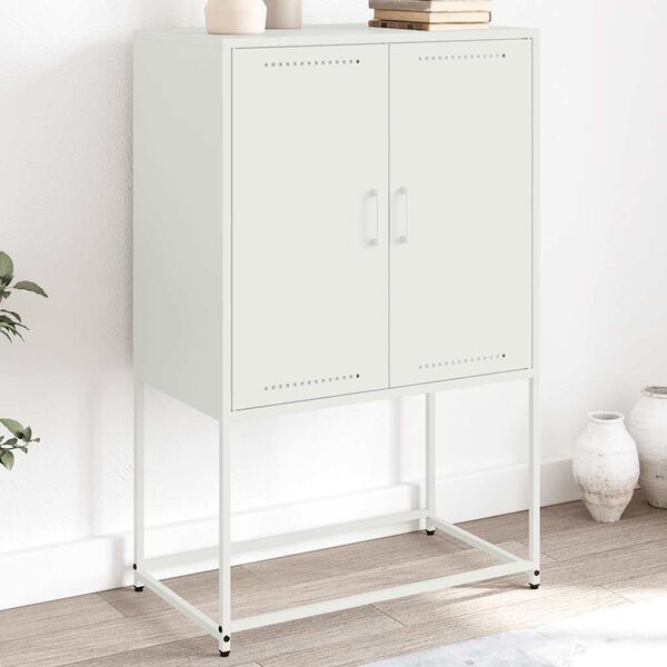 vidaXL Credenza Bianca 68,5x38,5x107 cm in Acciaio