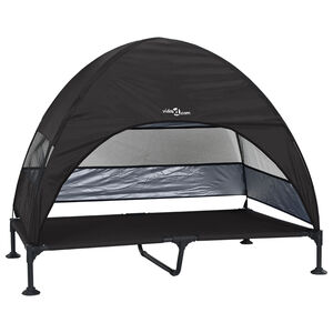 vidaXL Letto per Cani Elevato Nero 127 x 81 x 108 cm Tessuto e acciaio