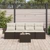 vidaXL Set di divani con cuscino 5 pcs Marrone polyrattan