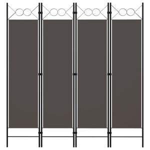 vidaXL Paravento a 4 Pannelli Antracite 160x180 cm