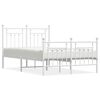 vidaXL Giroletto con Testiera e Pediera Metallo Bianco 135x190 cm