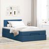 vidaXL Pouf Letto con Materasso Blu 120x200 cm in Tessuto