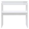 vidaXL Tavolino Consolle Bianco Lucido 80x30x80 cm Legno Multistrato