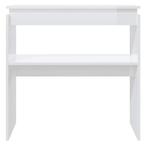 vidaXL Tavolino Consolle Bianco Lucido 80x30x80 cm Legno Multistrato