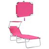vidaXL Lettino da sole 2-persona 2 pcs Rosa 58 x 188 x 77cm Tessuto