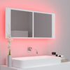 vidaXL Specchio da Bagno con LED Bianco 100x12x45 cm in Acrilico