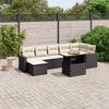vidaXL Set Divani da Giardino con Cuscini 8 pz Nero in Polyrattan