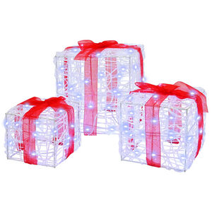 vidaXL Scatola Regalo 3 pcs Bianco freddo 20 x 20 x 20 cm Acrilico