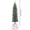 vidaXL Albero di Natale Artificiale Sottile Verde e Bianco 120 cm