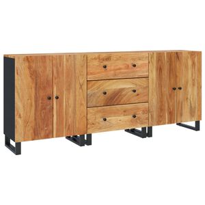 vidaXL Credenze 3 pz in Legno Massello di Acacia