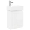 vidaXL Mobile bagno con rubinetto Bianco Lucido 45,5 x 25,5 x 84 cm