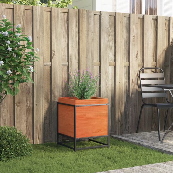 vidaXL Fioriera Giardino Marrone Cera 40x40x50 cm Legno Massello Pino