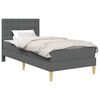 vidaXL Struttura letto con materasso Grigio scuro 90 x 200 cm Tessuto