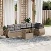 vidaXL Set Divani da Giardino 7 pz con Cuscini Beige in Polyrattan