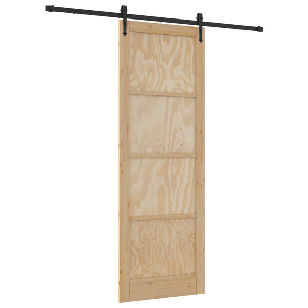 vidaXL Porta scorrevole ORKDAL Marrone 83 x 232 cm Pino massello