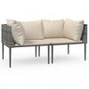 vidaXL Divani Angolari da Giardino con Cuscini 2pz Polyrattan Grigio