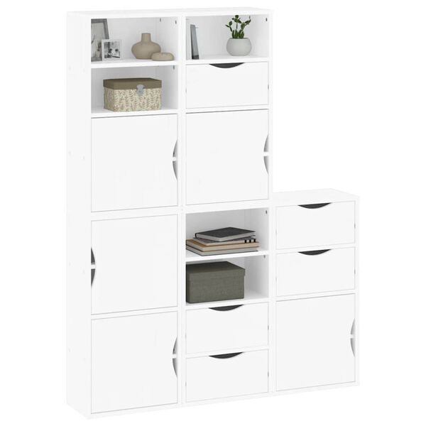 vidaXL Armadietti Laterali 5 pz ODDA Bianco 40x24x79 cm Legno di Pino