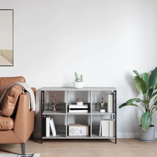 vidaXL Libreria Grigio Sonoma 102 x 32 x 72,5 cm Legno multistrato