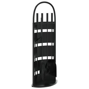 vidaXL Set di attrezzi per camino 5 pezzi 23x15x66 cm in acciaio