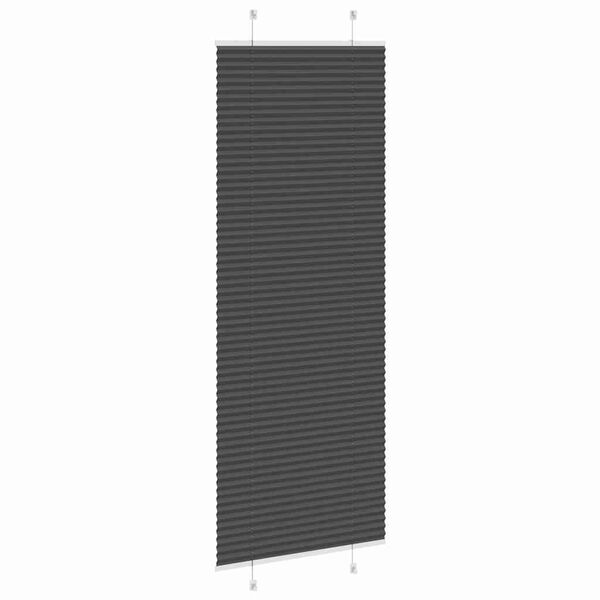 vidaXL Tenda Plissettata Nera 70x200 cm Larghezza Tessuto 69,4 cm