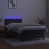 vidaXL Letto a Molle con Materasso e LED Grigio Scuro 80x200cm Velluto