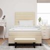 vidaXL Letto a molle con materasso Crema 120 x 200 cm Tessuto