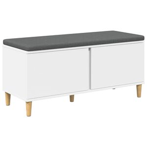vidaXL Panca per ingresso con cuscino Bianco 100 x 38 x 46 cm