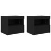 vidaXL Armadio da Notte 2 pz Rovere Nero 50 x 40 x 45 cm