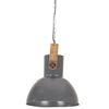 vidaXL Lampada Soffitto Industriale 25 W Grigia Rotonda in Mango 32cm