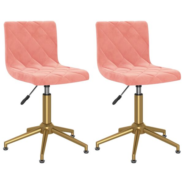 vidaXL Sedie da Pranzo Girevoli 2 pz Rosa in Velluto