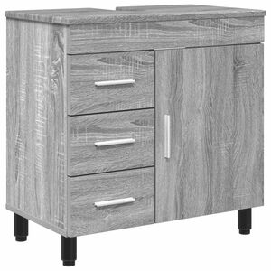 vidaXL Mobiletto da bagno Sonoma grigio 60 x 35 x 60 cm