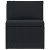 vidaXL Set Divani da Giardino 4 pz con Cuscini in Polyrattan Nero
