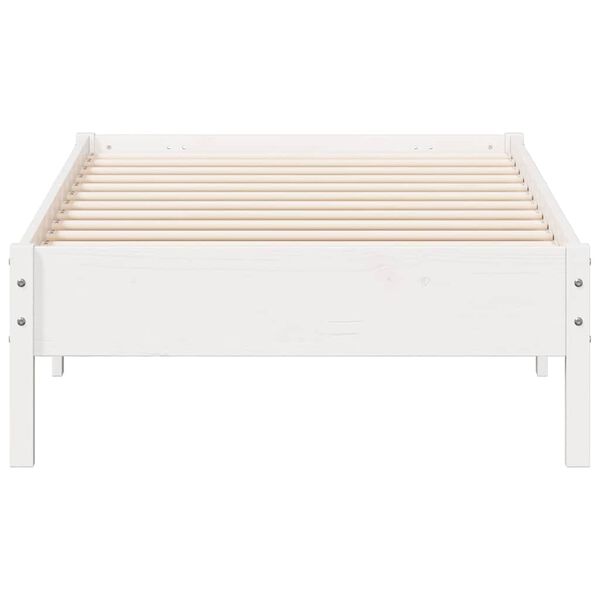 vidaXL Letto senza Materasso Bianco 75x190 in Legno Massello di Pino