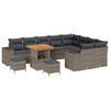 vidaXL Set Divano da Giardino con cuscino 12 pcs Grigio polyrattan