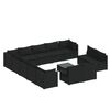 vidaXL Set Mobili da Giardino 14 pz con Cuscini in Polyrattan Nero